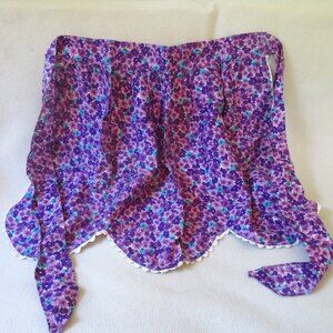 Vintage Handmade Apron - Purple Pansies